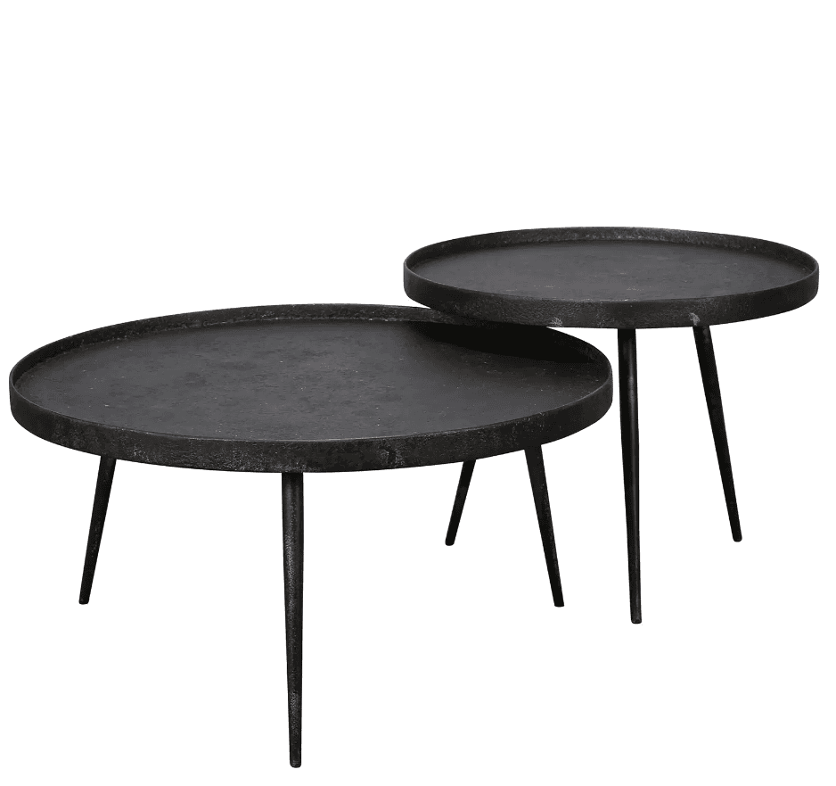 Salontafel Metallic rond set van 2 - 1