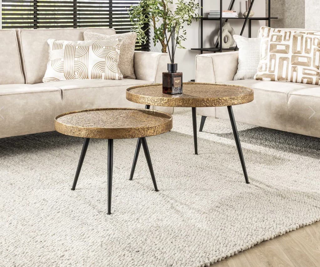 Salontafel Jean set van 2 gold - 1