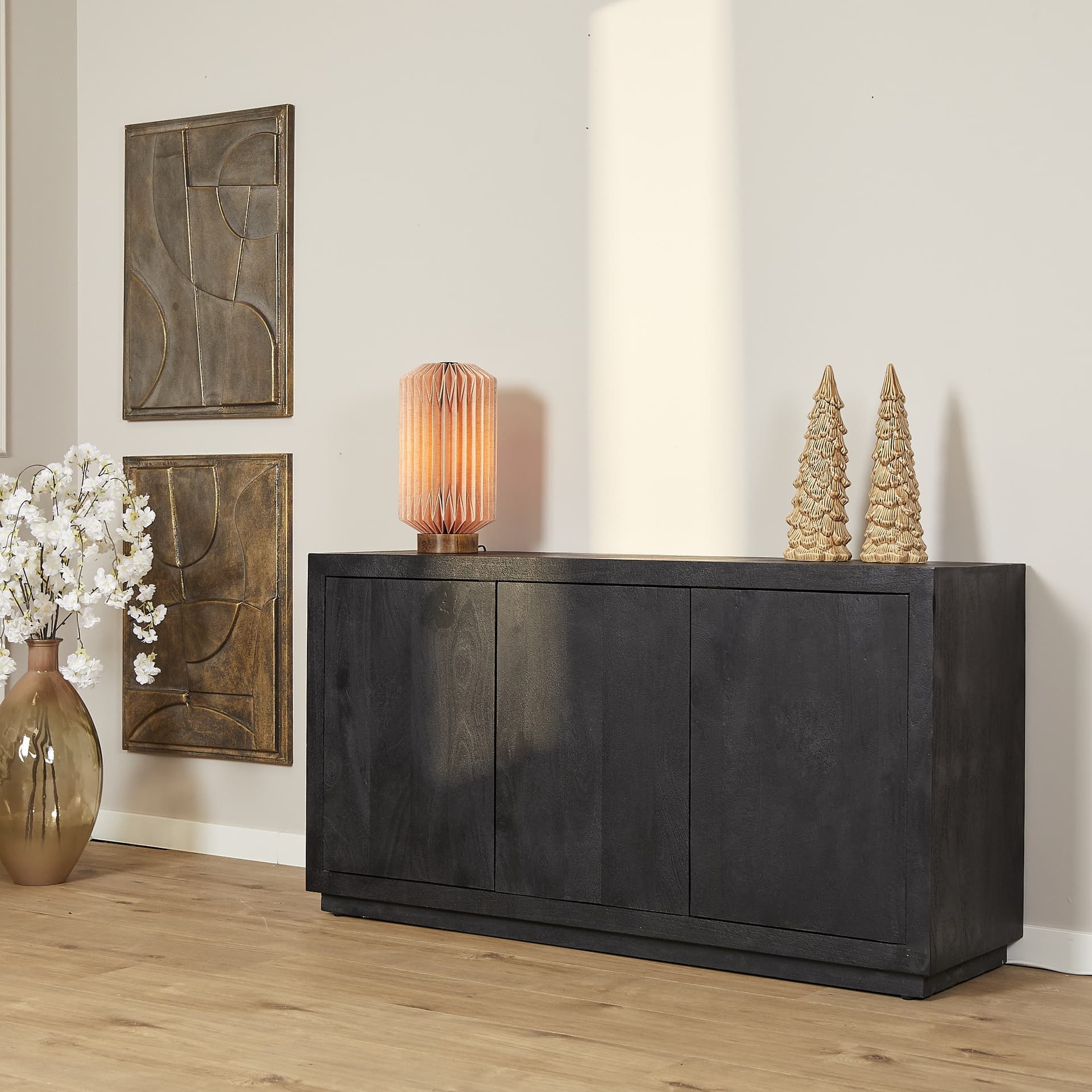 Dressoir Brussel Mangohout Zwart 150 cm