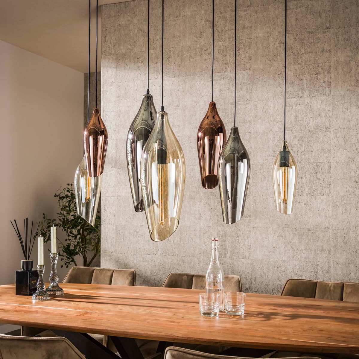 Hanglamp Coco 4 + 3 Lichts Zwart - 2