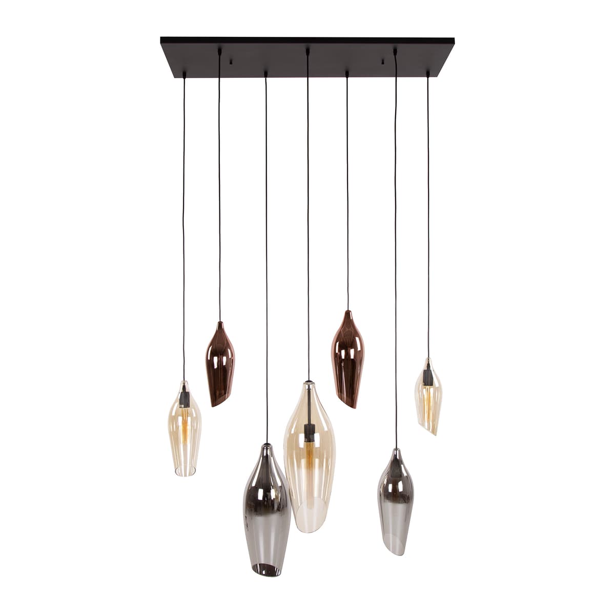 Hanglamp Coco 4 + 3 Lichts Zwart - 3