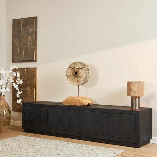 Tv-Meubel Brussel Zwart Mangohout 200 cm - 1