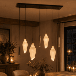Hanglamp Coco 4 + 3 lichts Sienna bruin - 1