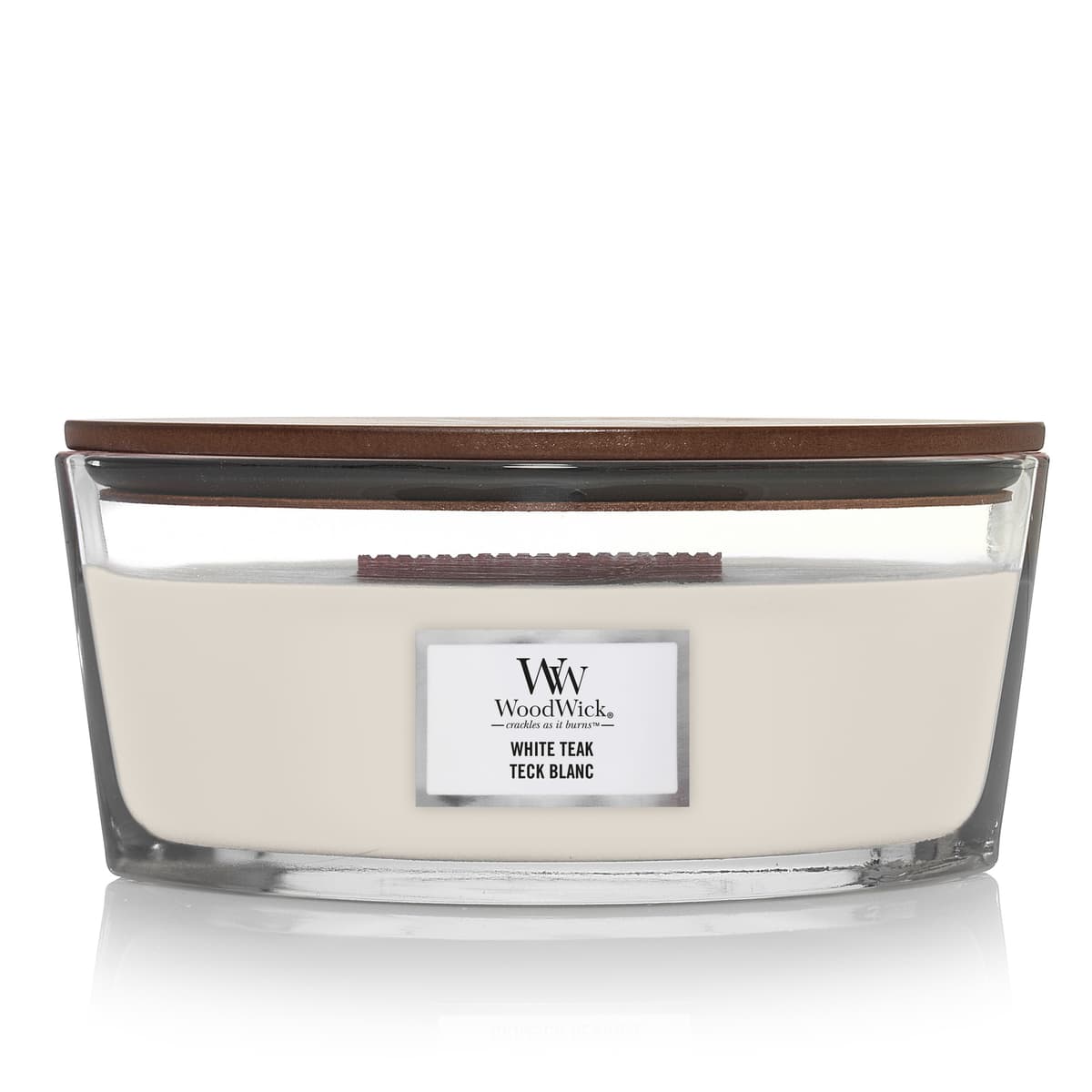 WW White Teak Ellipse Candle - 1