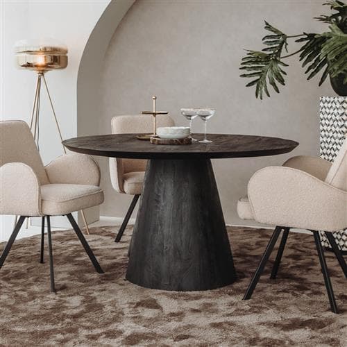 Eetkamertafel Premo Zwart Rond 150cm - 2